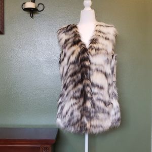 Via Spiga Zebra Print Faux Fur